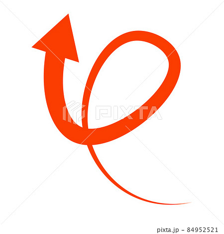 ぐるぐる上昇する矢印のアイコンのイラスト素材
