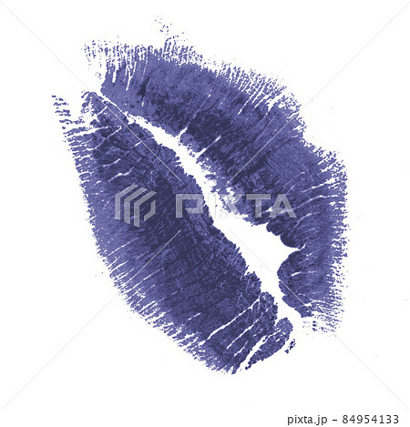 Purple lips kiss isolated on white background 84954133