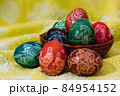 Scratched and colorful easter eggs 84954152