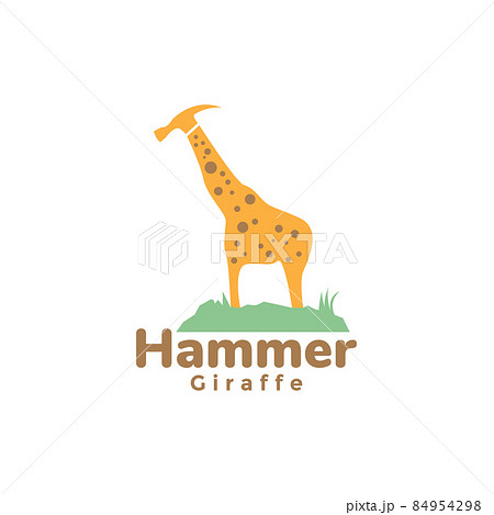 giraffe with hammer logo symbol icon vector graphic design illustration idea creative giraffe with hammer logo symbol icon vector graphic design illustration idea creative 84954298
