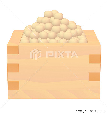節分のイラスト素材　豆まきの豆　一合升（1_1） 84956882