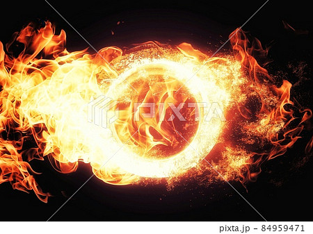 燃える火の玉のイラスト 燃える火の玉のイラスト 84959471