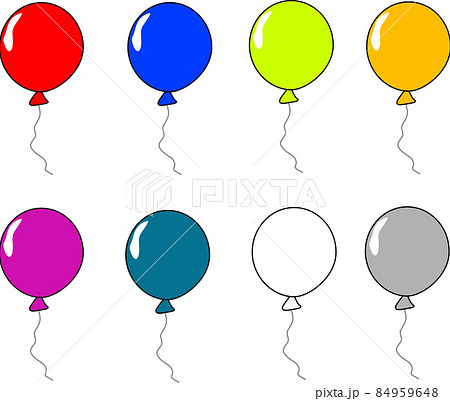 カラフルな風船のセット素材 84959648