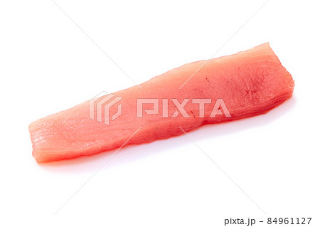 びんちょうマグロの刺し身、柵取り【白背景】 84961127