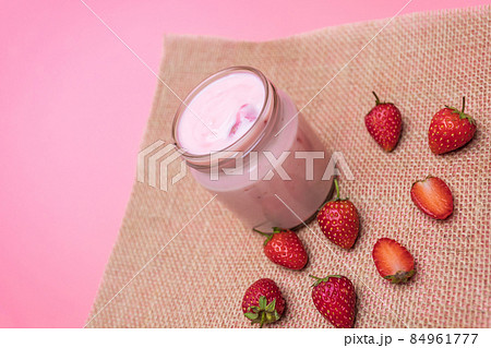 Strawberry Yogurt, Healthy food and drink concept. Strawberry Yogurt, Healthy food and drink concept. 84961777