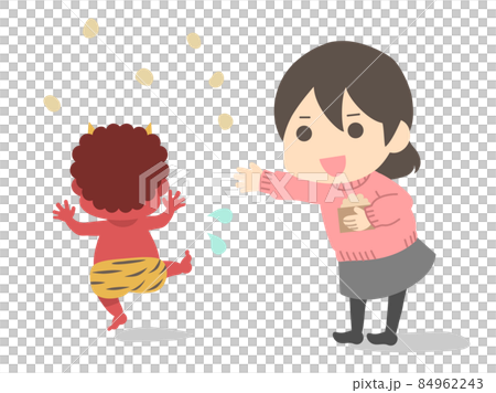 Setsubun_a girl who sows beans_roasted soybeans 84962243