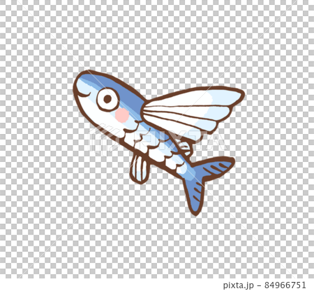 飛魚的鬆散手繪插圖 飛魚的鬆散手繪插圖 84966751