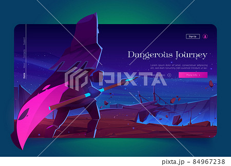 Dangerous journey cartoon landing page, fantasy 84967238