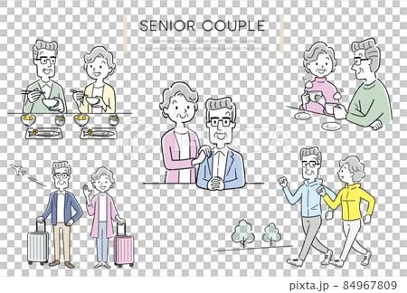 Vector Illustration Material: Senior Couple's Lifestyle 84967809