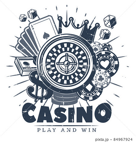 Vintage Monochrome Casino Logo Templateのイラスト素材 [84967924] - PIXTA