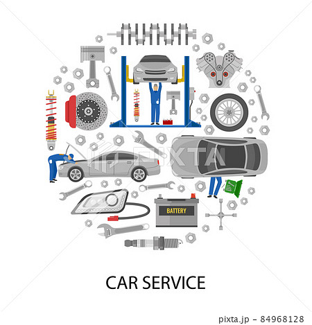 Auto Service Round Design Auto Service Round Design 84968128