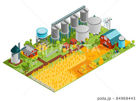 Farm Buildings Isometric Landscape Farm Buildings Isometric Landscape 84968443