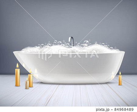 Bathtub With Foam 3D Illustration Bathtub With Foam 3D Illustration 84968489