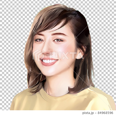 ナチュラルな笑顔の女性のイラスト素材 [84968596] - PIXTA