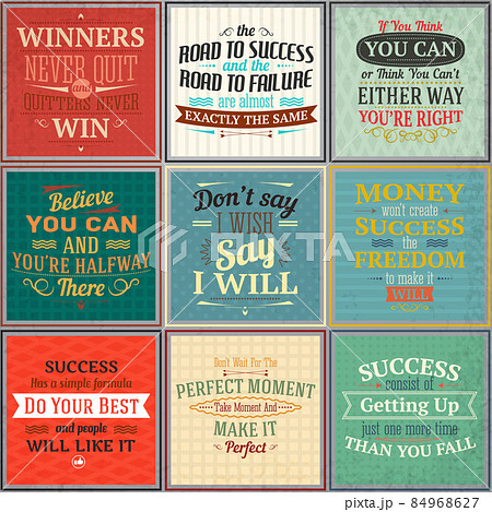 Success quotes colored set Success quotes colored set 84968627