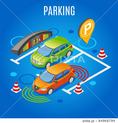 Isometric Parking Colored Background 84968794