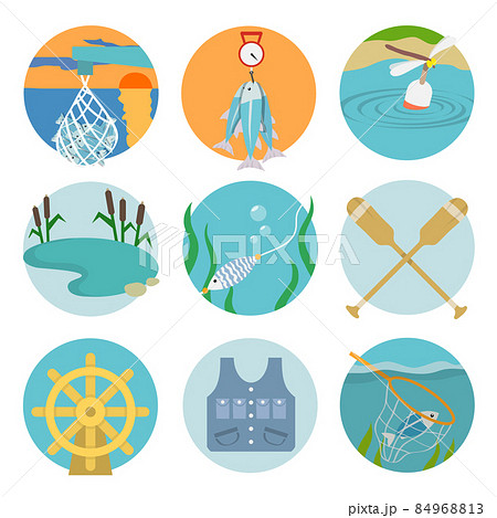 Set of fishing icons Set of fishing icons 84968813