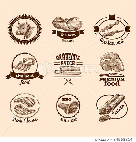 Sketch meat labels Sketch meat labels 84968814