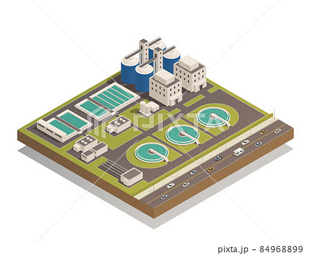 Waste Water Cleaning Isometric Composition 84968899