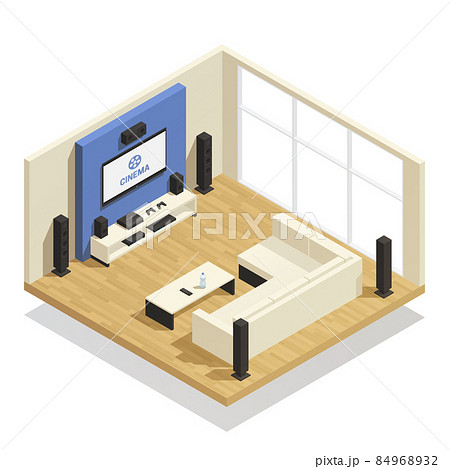 Home Theater Isometric Illustration Home Theater Isometric Illustration 84968932