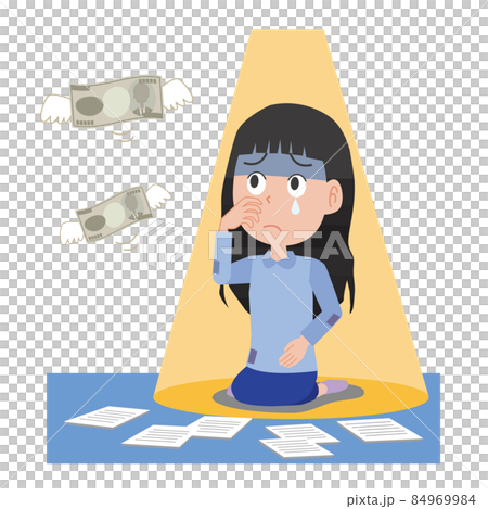 貧しくて生活が苦しい女性 84969984