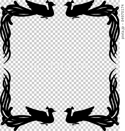 Peacock silhouette frame material 84970174