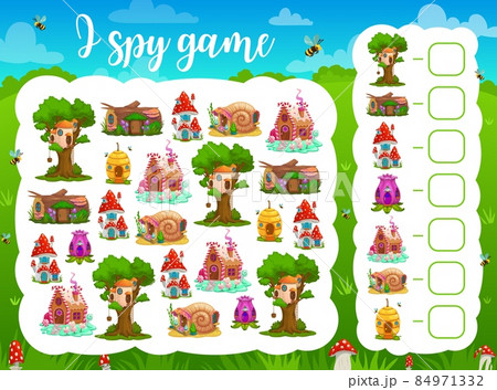 I Spy Game Flower And Acorn Shell Beehive のイラスト素材