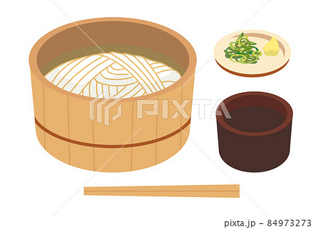 桶に入った釜揚げうどんセット 桶に入った釜揚げうどんセット 84973273
