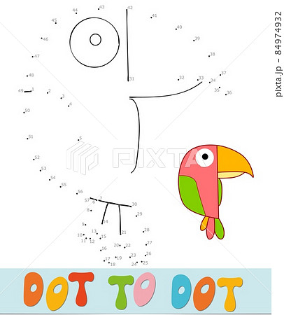 Dot to dot puzzle for children. Connect dots game. Parrot illustration 84974932