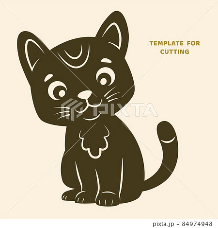 Template for laser cutting, wood carving, paper cut. Silhouettes for cutting. Cat stencil. Template for laser cutting, wood carving, paper cut. Silhouettes for cutting. Cat stencil. 84974948