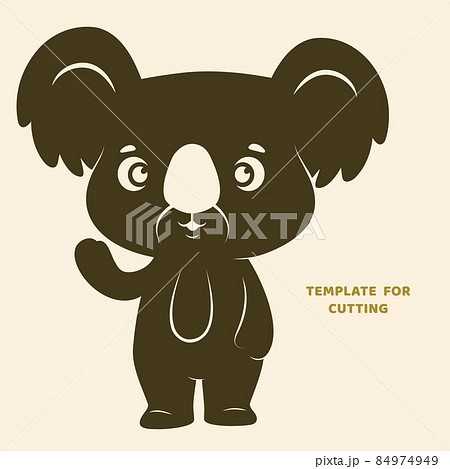 Template for laser cutting, wood carving, paper cut. Silhouettes for cutting. Koala stencil. Template for laser cutting, wood carving, paper cut. Silhouettes for cutting. Koala stencil. 84974949