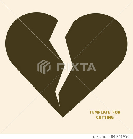 Template for laser cutting, wood carving, paper cut. Silhouettes for cutting. Broken heart stencil. Template for laser cutting, wood carving, paper cut. Silhouettes for cutting. Broken heart stencil. 84974950