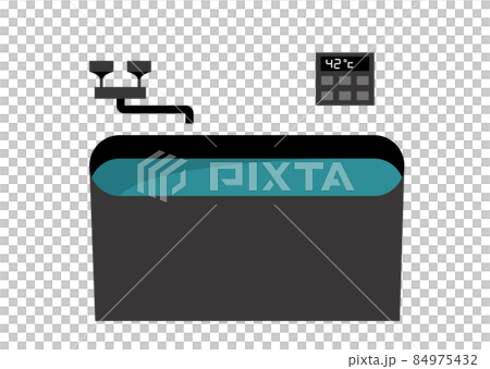 Illustration of bath and gas water heater Illustration of bath and gas water heater 84975432