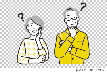 人物 上を見て考えるシニア夫婦 84977997