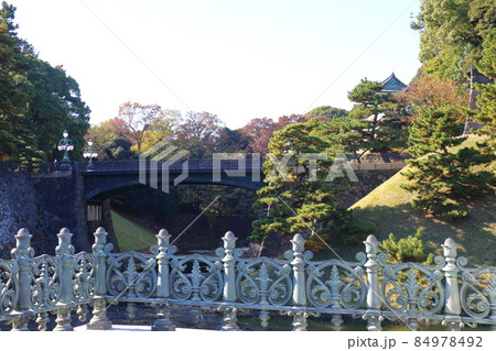 皇居二重橋　正門　正門鉄橋　伏見櫓　東京都千代田区千代田の皇居内 84978492