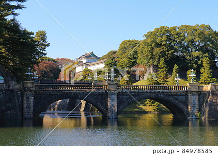 皇居二重橋　正門　正門石橋　正門鉄橋　伏見櫓　東京都千代田区千代田の皇居内 84978585