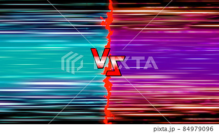 VS画面の背景9　水色vs紫　赤ライン 84979096