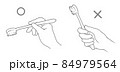 歯ブラシを持っている手　正しい歯ぶらしの持ち方　手のイラスト 84979564