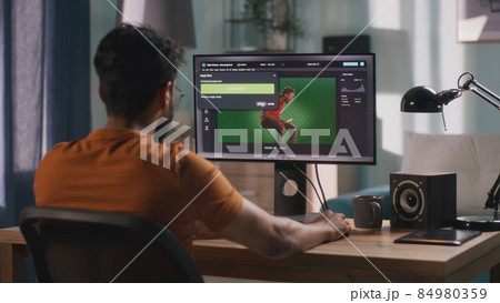 3D designer editing video on computer 3D designer editing video on computer 84980359