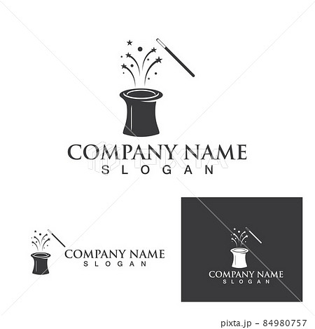 Magician hat logo and symbol icon vector image 84980757