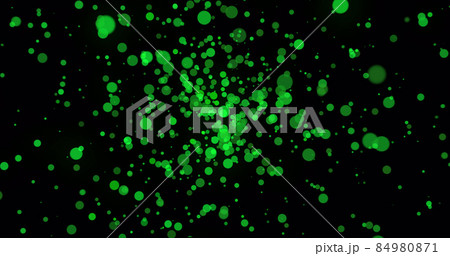 Abstract green background. Big data wave of particles. Futuristic wave of dots. Cyber or technology background. 84980871