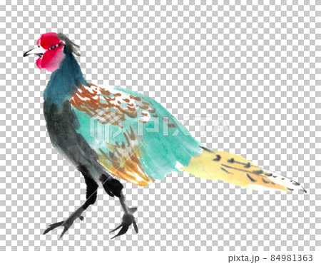 用水墨畫技術繪製的野雞 用水墨畫技術繪製的野雞 84981363