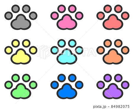 かわいい動物の肉球イラストのイラスト素材