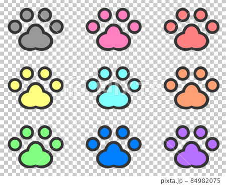 かわいい動物の肉球イラスト かわいい動物の肉球イラスト 84982075