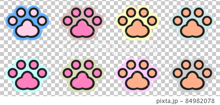 かわいい動物の肉球イラストのイラスト素材