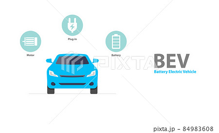 Types of electric vehicles infographic. 84983608
