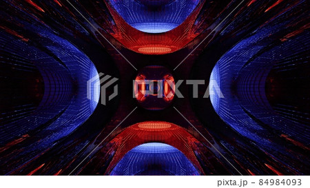 3d illustration of dark round shaped 4K UHD tunnel 84984093