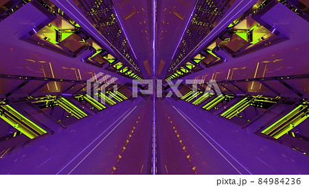 3d illustration of 4K UHD illuminated tunnel of futuristic design 84984236