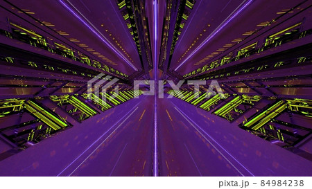 3d illustration of 4K UHD corridor with linear lights 84984238
