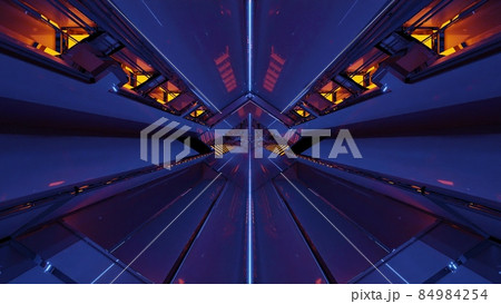 3d illustration of 4K UHD blue endless tunnel 84984254